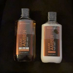 Dark Amber Men's Hair & Body Wash &  Lotion Bundle